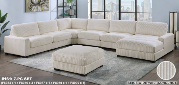 Beige wide-welt corduroy