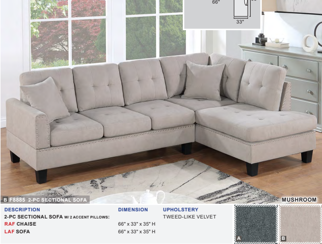 Mushroom sectional sofa