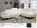 White 2-Pc Sectional Sofa (Flip Up Headrest)