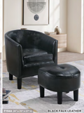 Black Faux Leather Accent Chair