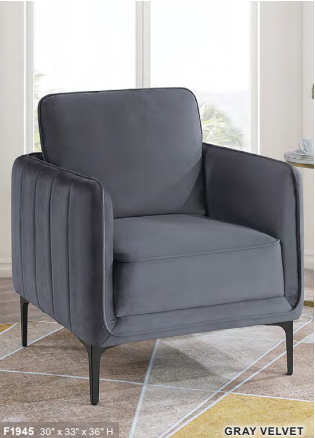 Gray Velvel Chair