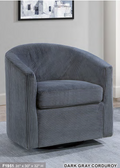 Dark Gray Corduroy Swivel Chair