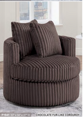 Chocolate Fur-Like Corduroy Chair