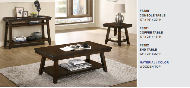 Wooden Top Console Table