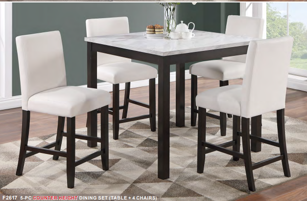 White Faux Leather 5-Pc Leather