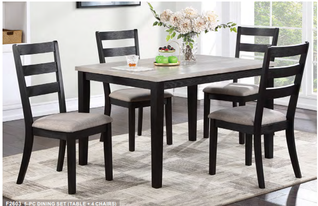 Upholstered Cushion 5-Pc Set Dinnning Table