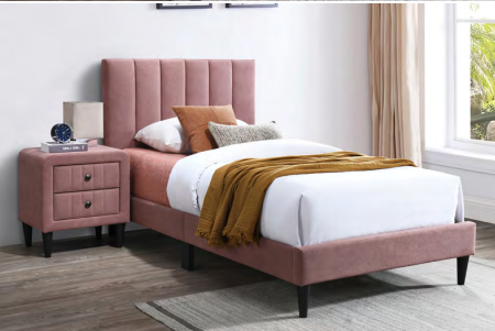Pink Brushed Twin Bed Set