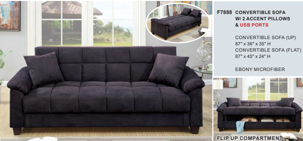 Microfiber Convertible Sofa